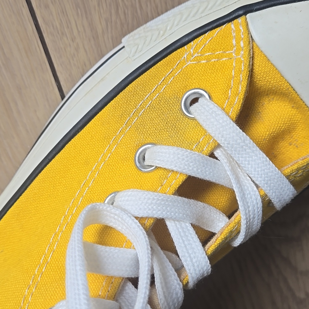 Converse Chuck Taylor All Star Yellow High-top Sneakers Sz Womens 8 Mens 6 - Picture 5 of 8